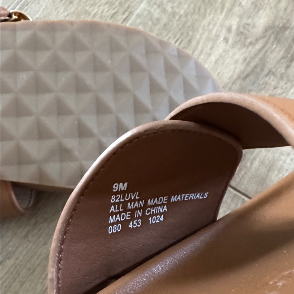AEROSOLES Tan Sandals with Gold Buckle - Picture 7 of 7